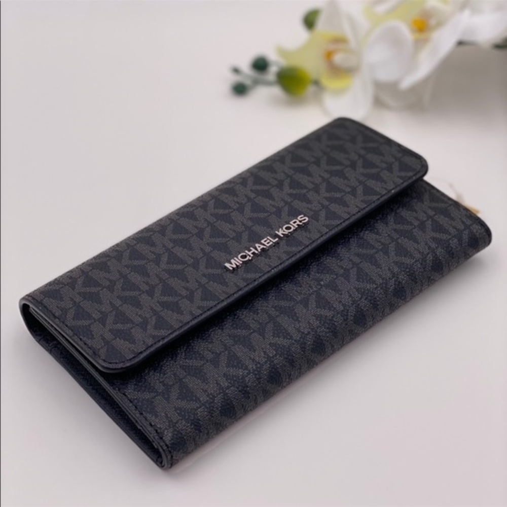 Michael Kors Trifold Wallet Signature Black - Picture 2 of 14